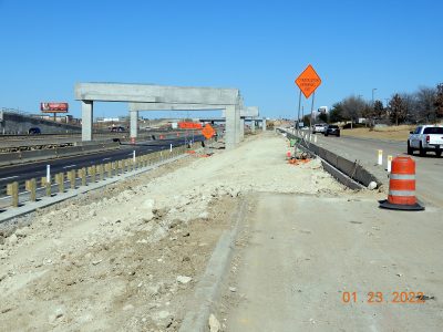Work on future lanes on northbound I-35W between N Tarrant Pkwy. and Heritage Trace Pkwy. 