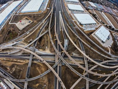 I-35W/I-820 interchange looking north