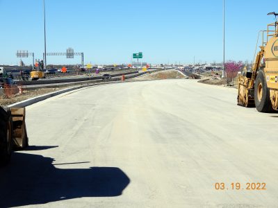 – Work on the future westbound I-820 frontage road at Mark IV Pkwy. 