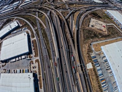 I-35W/I-820 interchange looking south