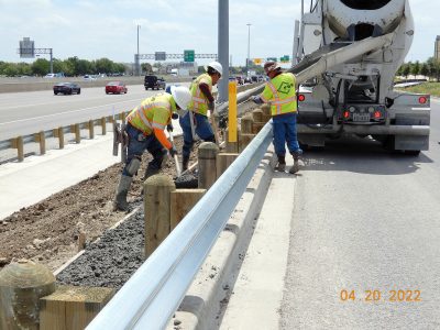 Work on the future southbound I-35W frontage road south of Western Center Blvd.