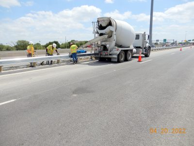 Work on the future southbound I-35W frontage road south of Western Center Blvd.