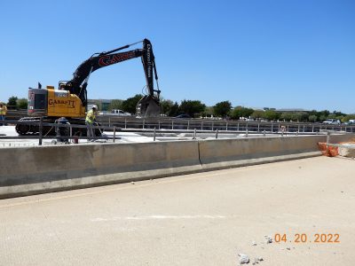 Work on I-35W just north of Westport Pkwy. 