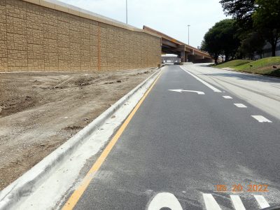 Work on the new on-ramp to eastbound I-820 from Mark IV Pkwy. 