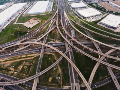 I-35W/I-820 interchange looking north