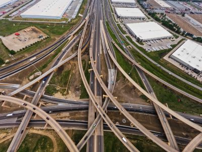 I-35W/I-820 interchange looking north