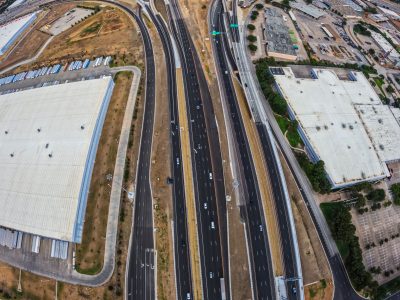 I-820 just east of Mark IV Pkwy. looking east 