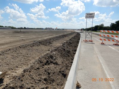 Work on I-35W just north of Westport Pkwy. 