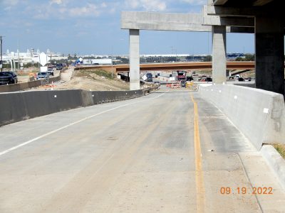 Work on the future southbound Keller Hicks Rd. off-ramp