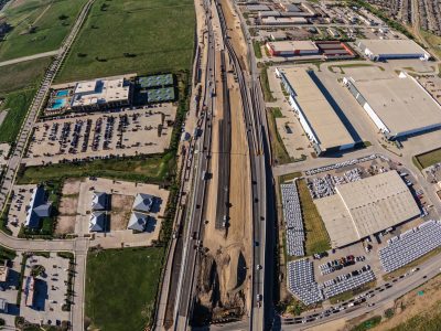 I-35W between Golden Triangle Blvd. and Heritage Trace Pkwy. looking south