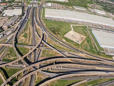 I-35W/I-820 interchange facing west