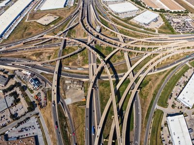 I-35W/I-820 interchange facing north