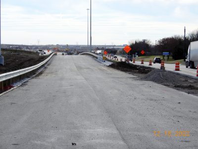 Work on I-35W just north of Westport Pkwy. 