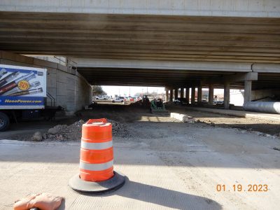 Work on Westport Pkwy. at I-35W