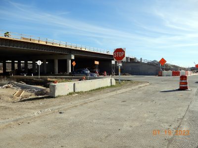 Work on Westport Pkwy. at I-35W