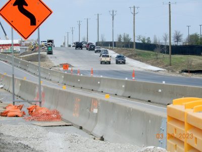 New northbound I-35W frontage road connecting Heritage Trace Pkwy. to Golden Triangle Blvd.