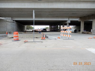 Work on Westport Pkwy. at I-35W