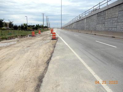 New northbound I-35W frontage road connecting Heritage Trace Pkwy. to Golden Triangle Blvd.