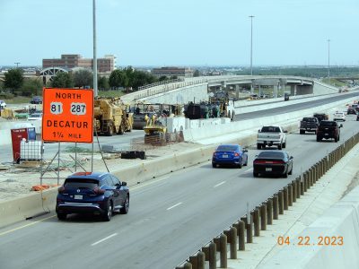 Work on I-35W between N Tarrant Pkwy. and Heritage Trace Pkwy. 