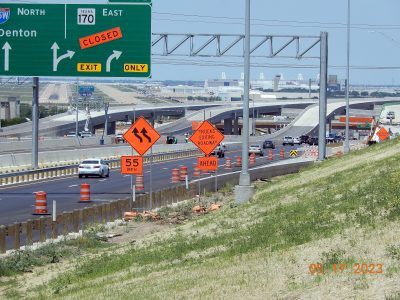 Work near the I-35W/SH 170 interchange