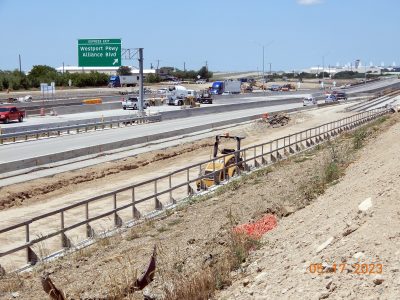 Work on I-35W between SH 170 and Westport Pkwy. 