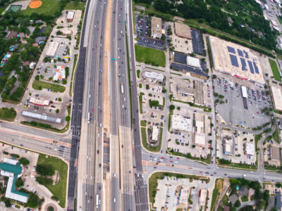 SH 121/183 at Precinct Line Rd. looking east