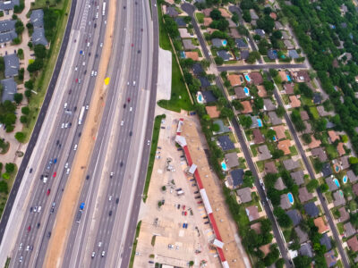 SH 121/183 between Bedford Rd. and Forest Ridge Dr. looking east