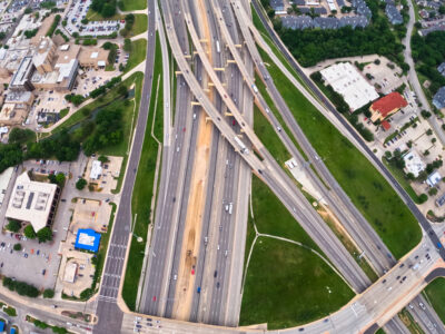  SH 121/183 at the SH 121/183 split looking west