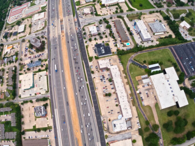 SH 121/183 at Forest Ridge Dr. looking west