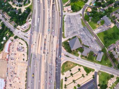 SH 121/183 at Bedford Rd. looking west
