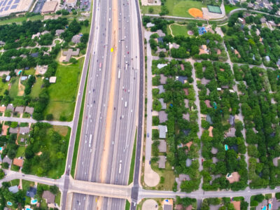 SH 121/183 at Hurstview Dr. looking west