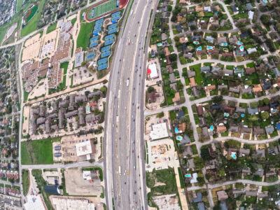 I-820 at between Rufe Snow Dr. and Holiday Ln. looking east