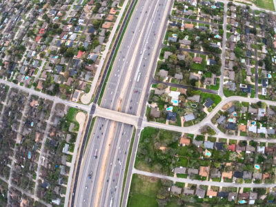 SH 121/183 at Hurstview Dr. looking east