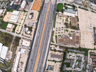 SH 121/183 between Forest Ridge Dr. and Central Dr. looking east