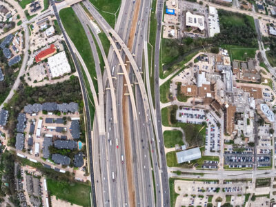 SH 121/183 at the SH 121/183 split looking east