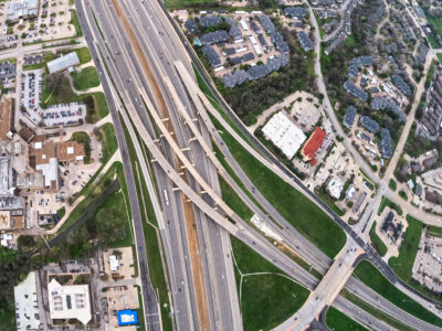 SH 121/183 at the SH 121/183 split looking west