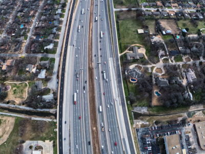 SH 121/183 between Precinct Line Rd. and Hurstview Dr. looking east 