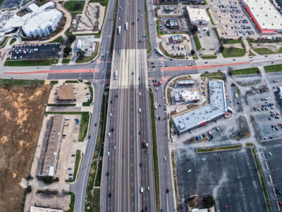 SH 121/183 at Industrial Blvd. looking east 