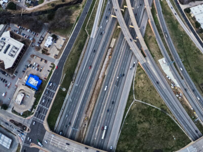 SH 121/183 at the SH 121/183 interchange looking west.