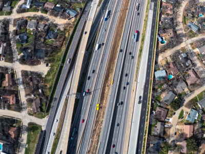 SH 121/183 west of Bedford Rd.  looking west.