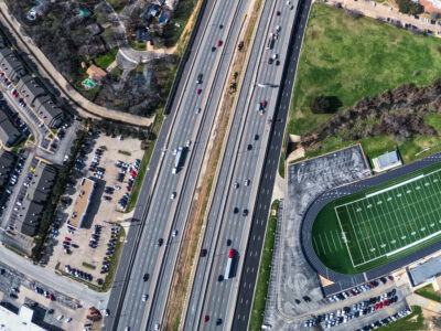 SH 121/183 west of Brown Trail looking west.