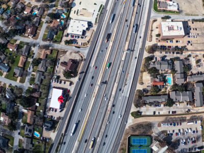 I-820 approaching Rufe Snow Dr. looking west.
