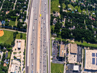 SH 121/183 between Precinct Line Rd. and Hurstview Dr. looking east 