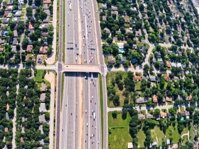 SH 121/183 at Hurstview Dr. looking east