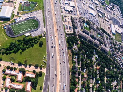 SH 121/183 between Norwood Dr. and Brown Trail looking east