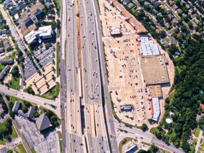 SH 121/183 at Bedford Rd. looking east