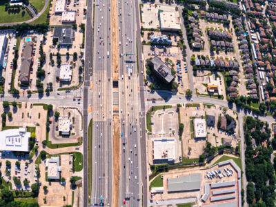 SH 121/183 at Forest Ridge Dr. looking east