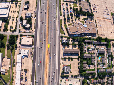 SH 121/183 between Forest Ridge Dr. and Central Dr. looking east