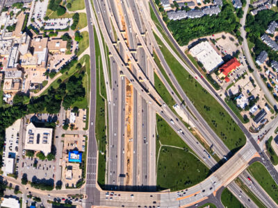 SH 121/183 at the SH 121/183 split looking west