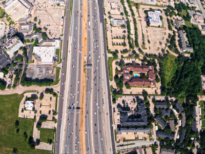 SH 121/183 between Westpark Way and Central Dr. looking west